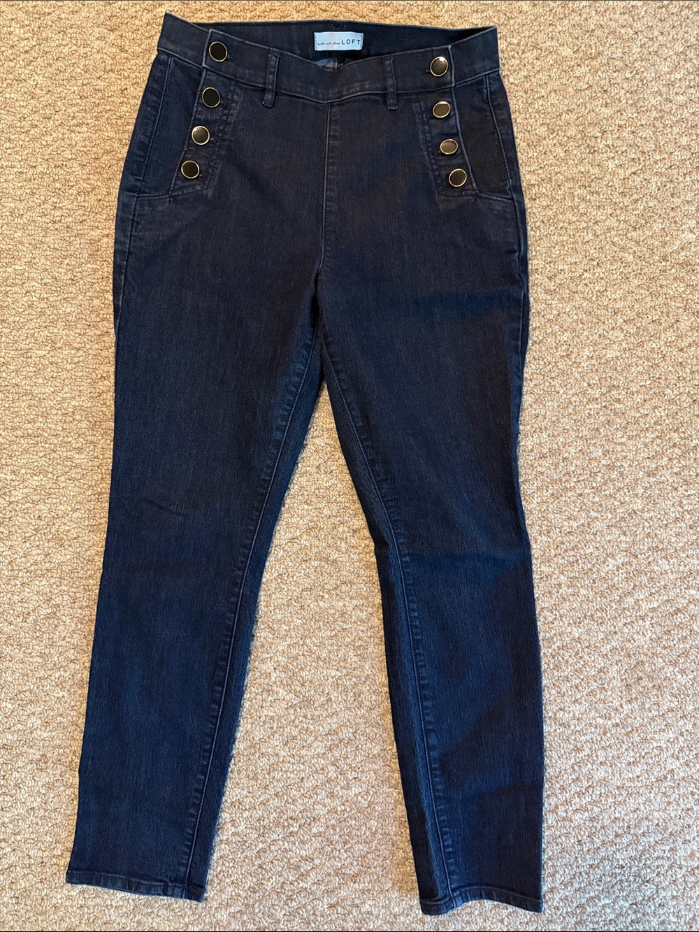 LOFT Modern Skinny High-Rise Sailor Button Jeans 29/8P